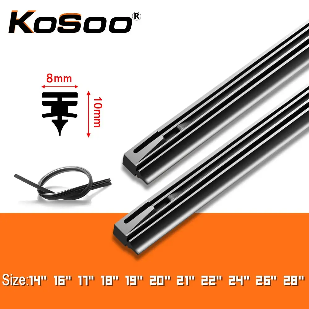 KOSOO 1PCS Car Wiper Blade Windscreen Natural Rubber Replacement Strip 8MM 14"16"17"18"19"20"21"22"24"26"28" Auto Accessories|car wiper strip|car wipercar rubber wiper - AliExpress