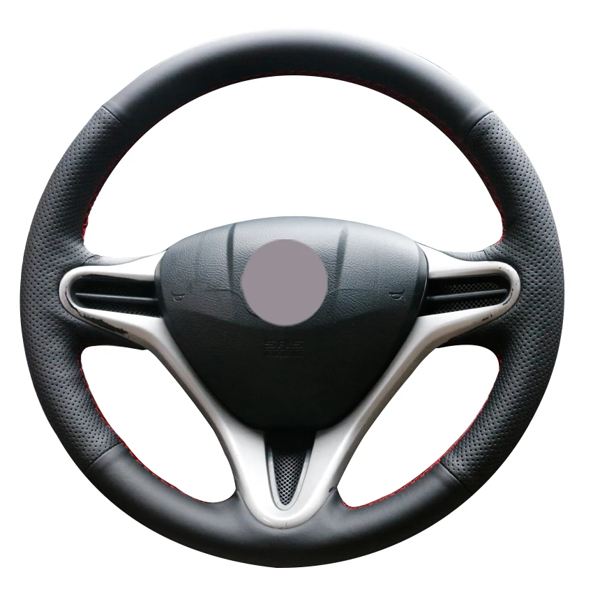 Черный синтетический кожаный чехол рулевого колеса автомобиля для Honda Fit 2009 2013 City