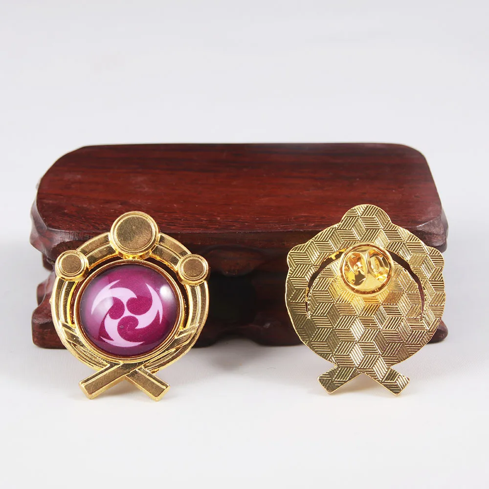 Game Genshin Impact Eyes Of God Mondstadt Pins Brooches Luminous 7 Element Kawaii Cosplay Badges