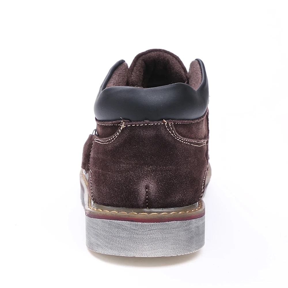 Зимние ботинки мужские бархатные теплые рабочие ботинки натуральная кожа походная Зимняя мужская обувь уличные ботинки увеличивающие рост каблуки