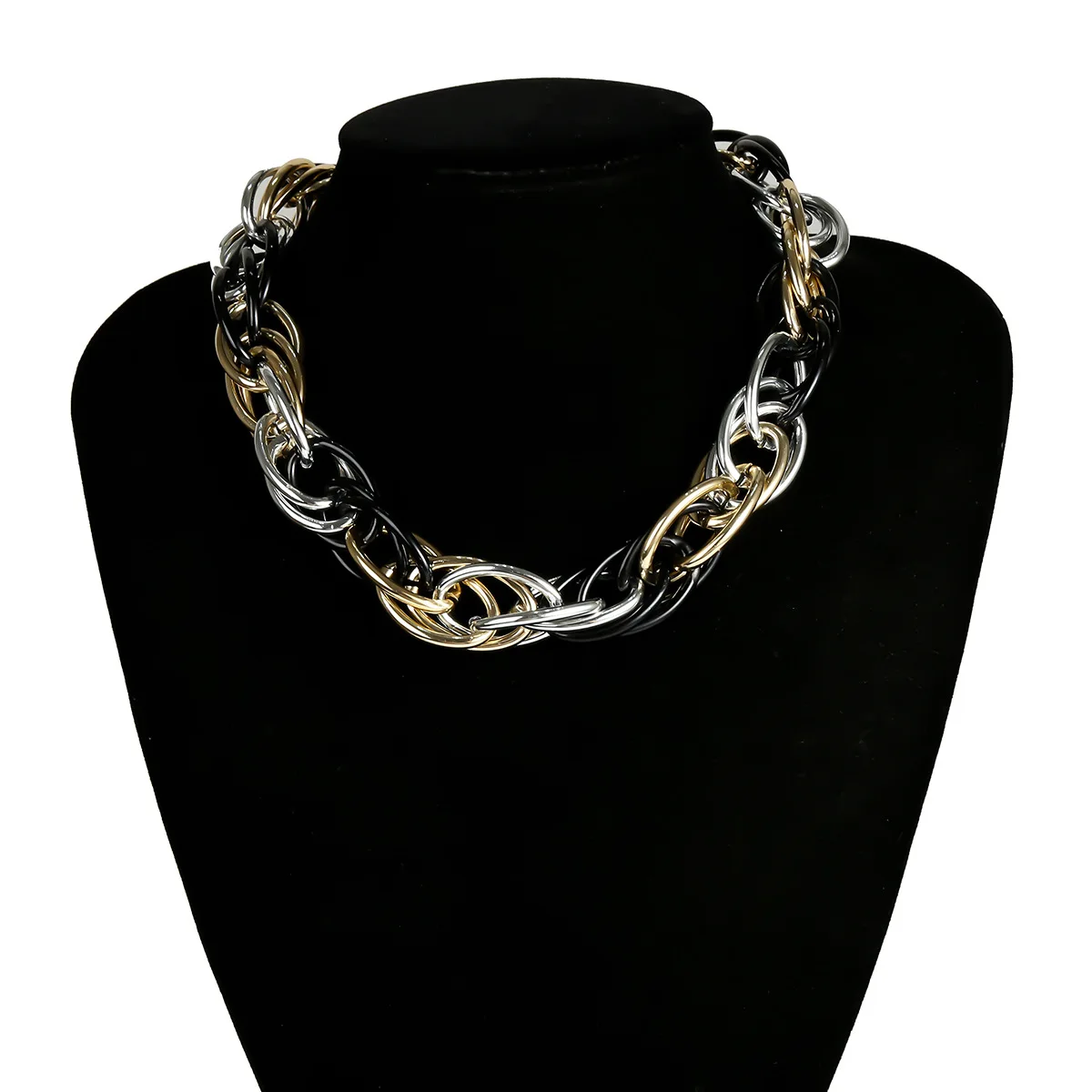 Готический большой чокер с массивной цепью ожерелье для женщин Collares Rock Mix брендовый дизайнерский змейка твист толстое ожерелье мужские ювелирные изделия