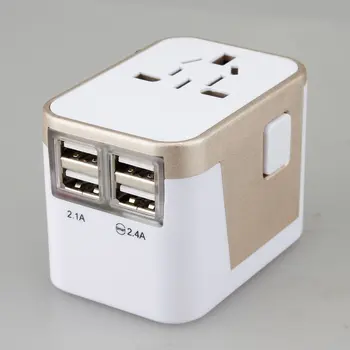 

Portable Travel Charger Adapter 4 USB Power Plug Converter Universal USB Wall AC Power Durable Outlet Converter