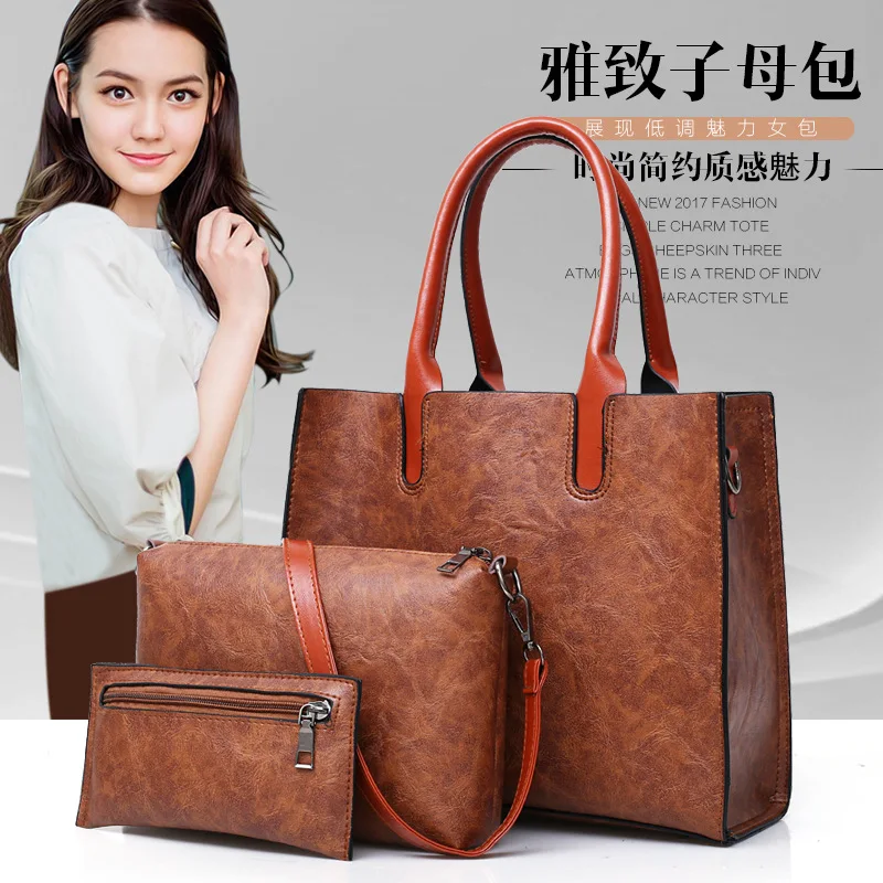 

2019 Autumn And Winter New Style Retro Fashion Handbag Simple Versatile Shoulder Different Size Bags Fashion
