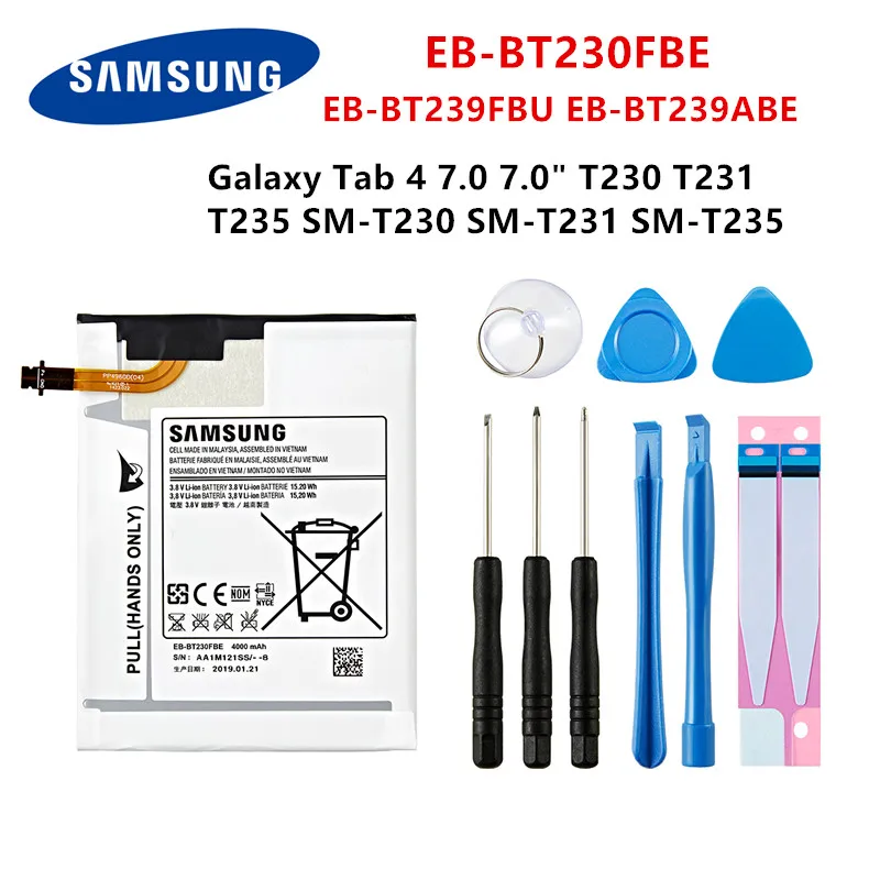 Оригинальный планшет SAMSUNG Φ 4000 мАч аккумулятор для Samsung Galaxy Tab 4 7 0 &quotΦ/T231/T235 +