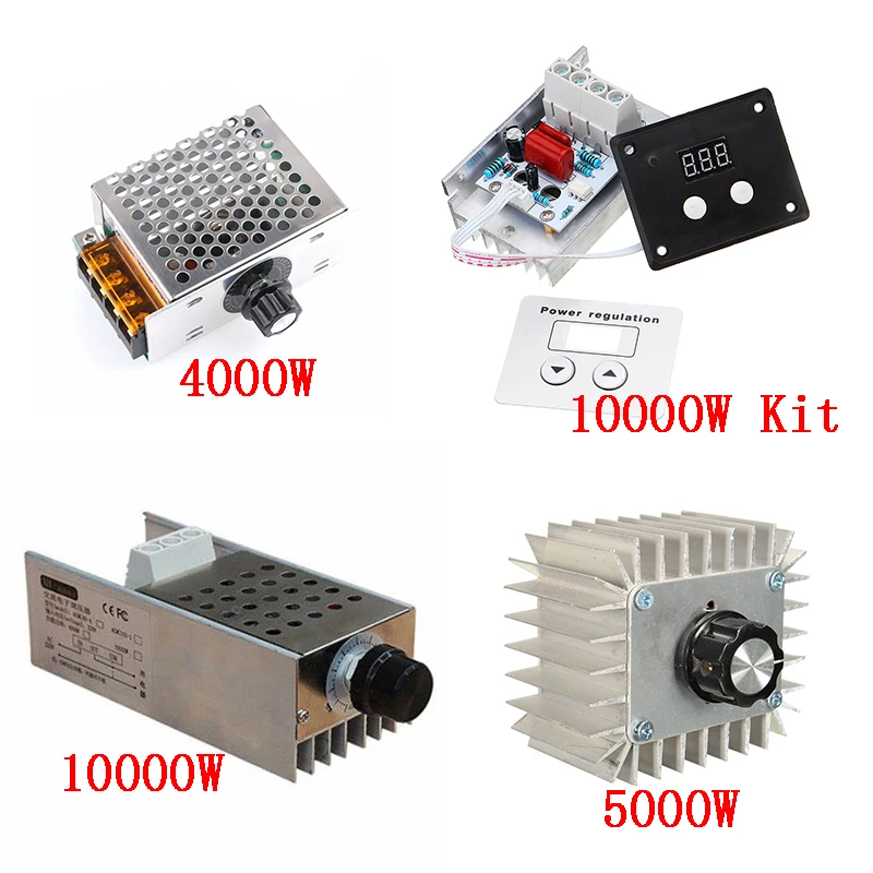 

AC 220V 4000W/5000W/10000W SCR Voltage Regulator Dimming LED Dimmer Motor Speed Controller Thermostat Dimer 220 V Power Supply