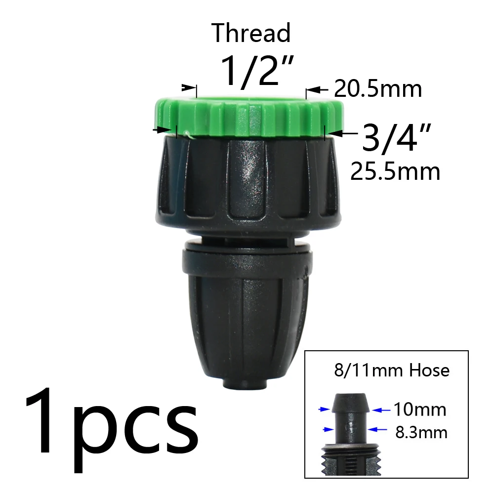 Garden 3/8" To 1/4" Hose Connector 8/11 To 4/7mm Barbed Lock Tee Elbow End Plugs Reducing Pipe Adapter Irrigator Fitting