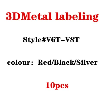 

10pcs Car Sticker 3D V6T V8T Logo Metal Emblem Badge Decals Displacement Stickers for Audi S3 S4 S5 S6 S7 S8 A4L A5 A6L A7 Q3 Q5