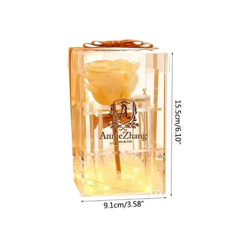 

Red Silk Rose That Lasts Forever in a Glass Dome for Valentine's Day Wedding 67JB