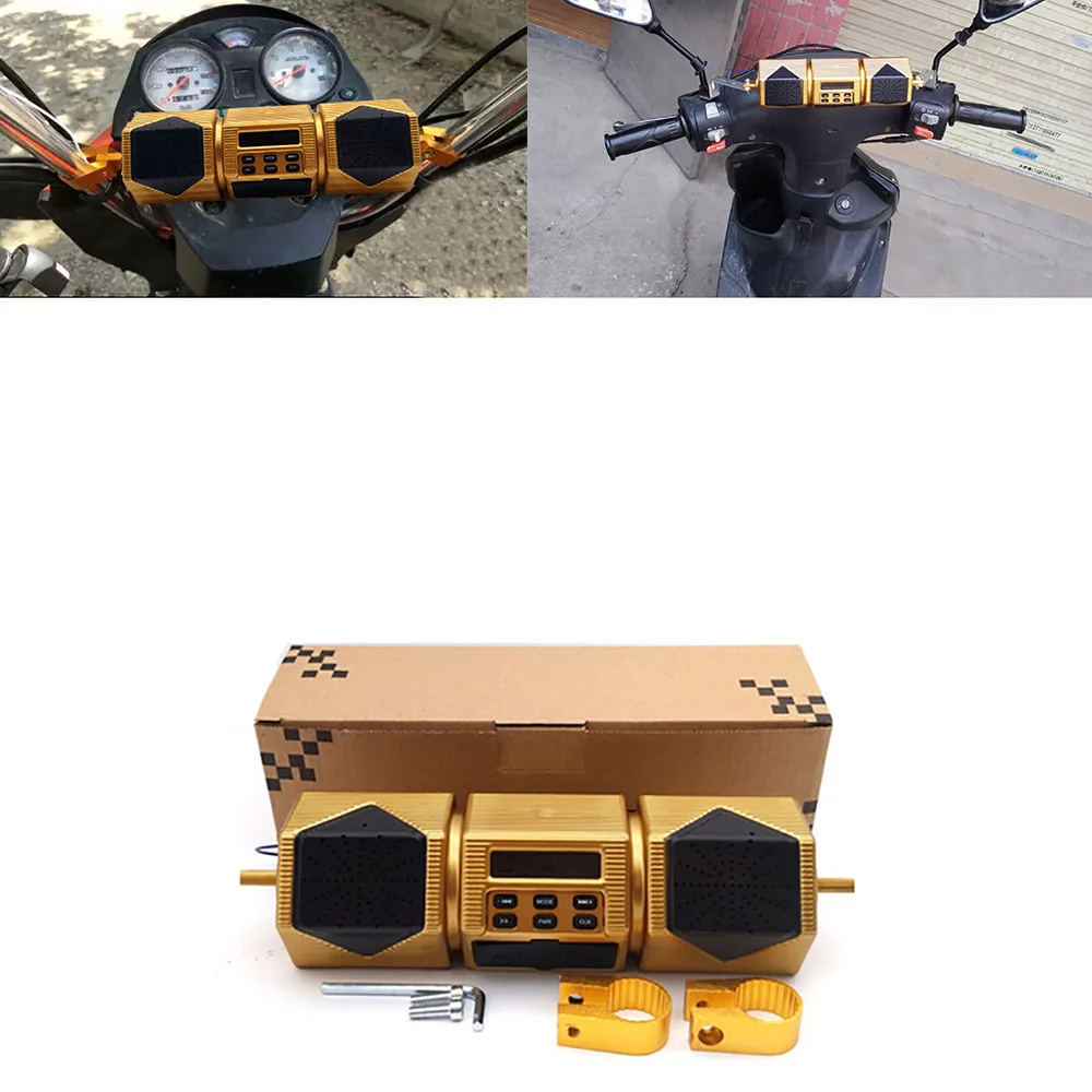 Крутой Bluetooth динамик 12 В мотоцикл MP3 музыкальный плеер стерео динамик ABS fm-радио со светодиодный IP54 Водонепроницаемый дисплей