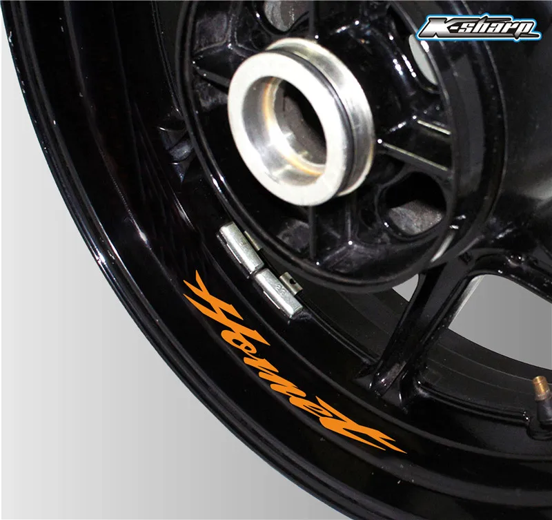 Мотоциклетный обод колеса интерьерная Наклейка круглая Светоотражающая полоса логотип наклейка для HONDA hornet наклейки - Цвет: K-LQT-HORNET-05