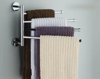 

1PC Wall-Mounted Stainless Steel Swivel Bars Bathroom Towel Rack Hanger Holder Organizer