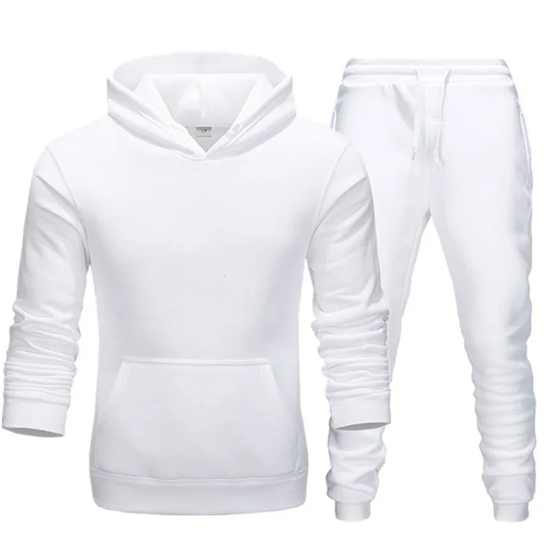 

New Men Hoodies Suit Tracksuit Sweatshirt Suit Fleece Hoodie+Sweat pants Jogging Homme Pullover 3XL Sporting Suit Male