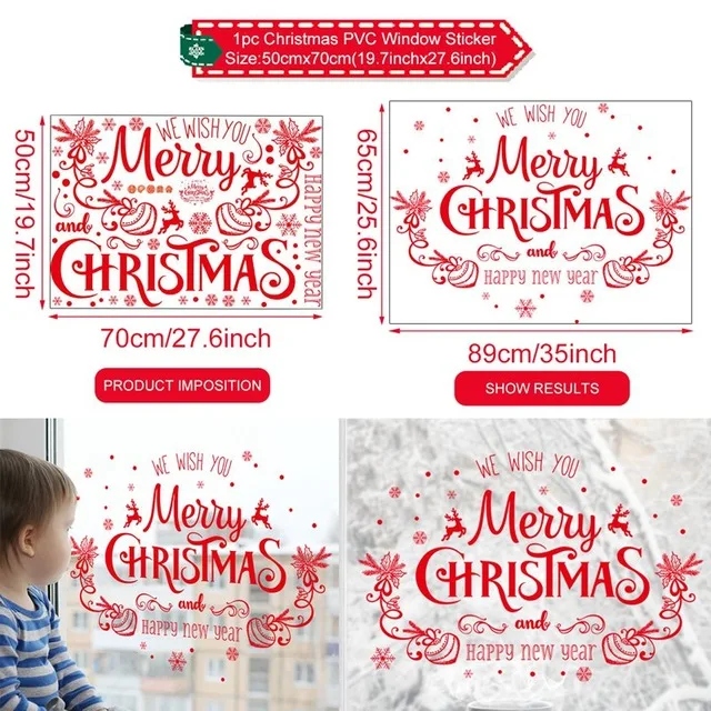 Xmas Sticker 15 Настенные рождественские наклейки на окно, рождественские украшения для дома, рождественские украшения, рождественские с новым годом - Цвет: Xmas Sticker 15