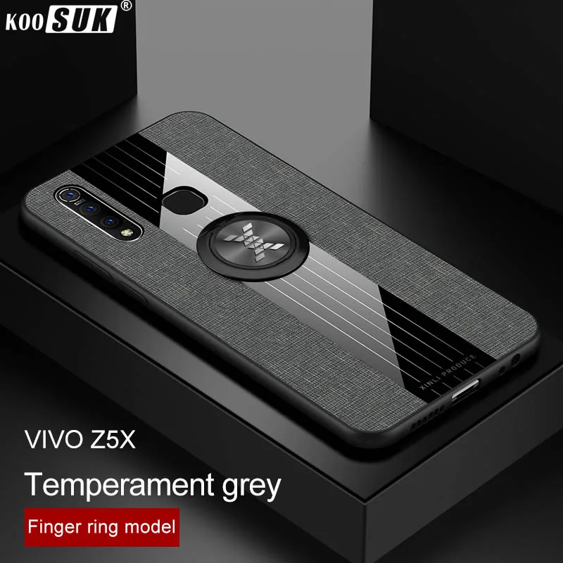 

VIVO Z1 Pro Z5X Case For Non-slip Cloth Texture Fabric Skin Back Cover For VIVO Z1 Pro Z5x Rotating metal bracket Phone Shell