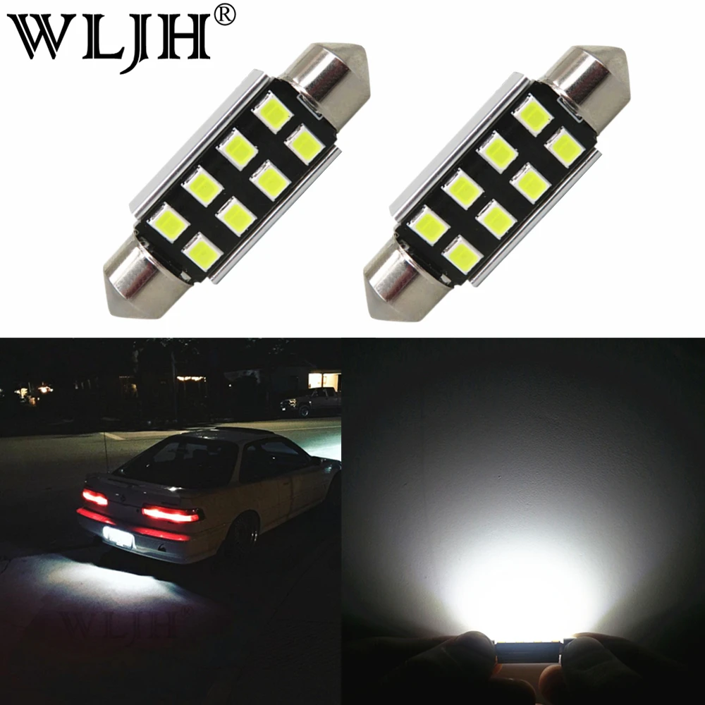 2pcs White Canbus 36mm C5W Led 2835SMD 8LED Number Plate Light Bulb For