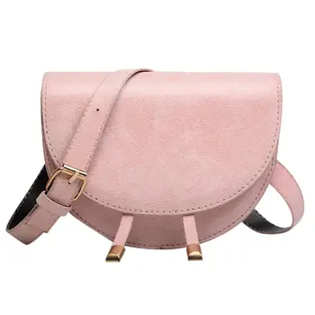 

Vintage Velvet Waist Bag Women Semicircle Fashion Fanny Flap Phone Belt Bum Pouch Ladies Casual Shoulder Crossbody Pack