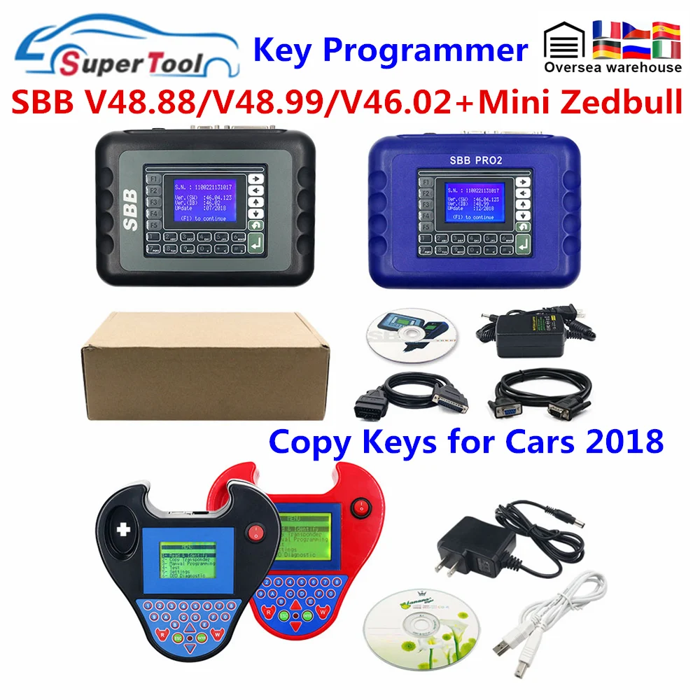 Ключей от машины Maker SBB Pro2 V48.99 V48.88 V46.02 Мини Zedbull Auto программатор ключей Pro 2 48 99 88 Zed