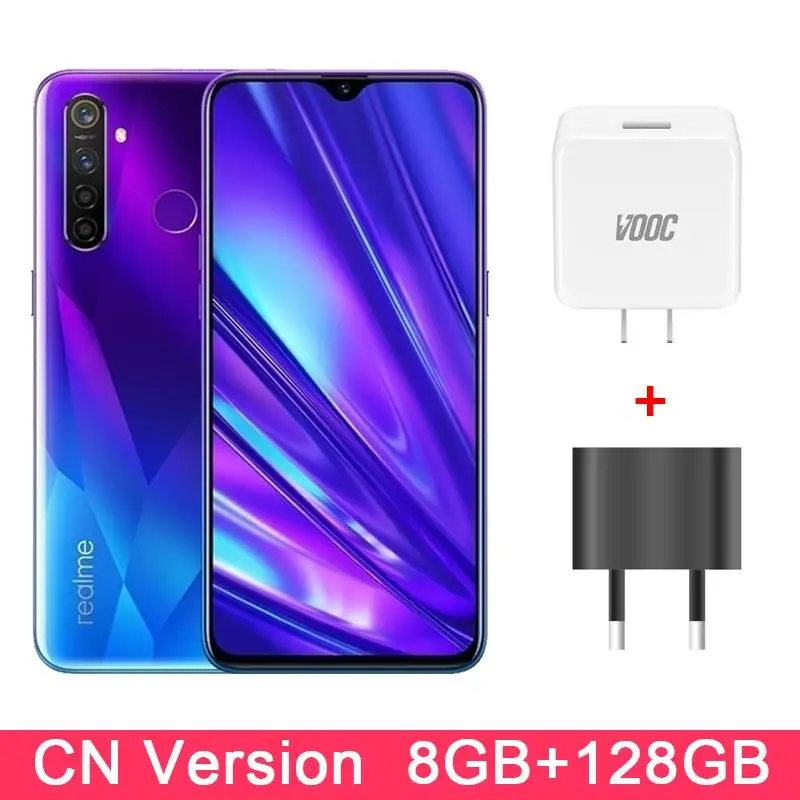 Realme Q, 4 Гб ОЗУ, 64 Гб ПЗУ, глобальная ПЗУ, мобильный телефон, 6,3 дюймов, Восьмиядерный процессор Snapdragon 712AIE, 48мп, четырехъядерный, камера VOOC, 20 Вт, быстрое зарядное устройство - Цвет: 8GB 128GB Blue