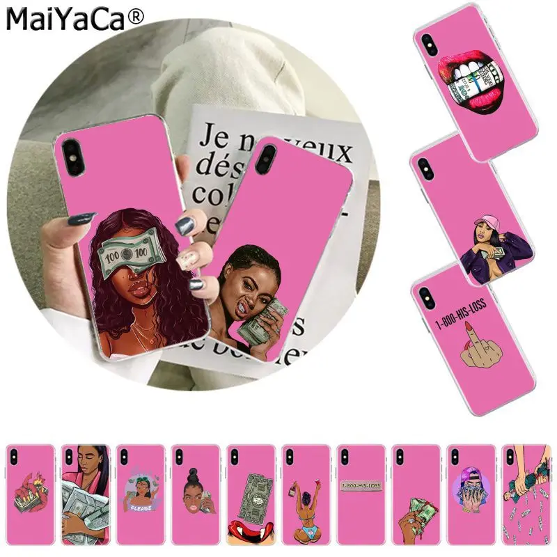 MaiYaCa розовый зарабатывать деньги не друзья Kash head Girl чехол для телефона Apple iphone 11 pro