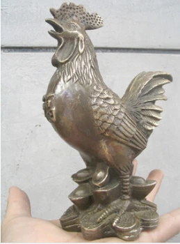 

free shipping Dominant wealth cock Rooster bronze statue