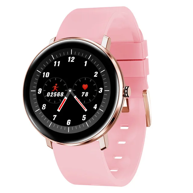 pink BINSSAW, новые Смарт-часы, пульсометр, кровяное давление, здоровье, водонепроницаемый смарт-браслет, 1,22 дюймов, цветной экран, фитнес-Смарт-часы - Цвет: pink