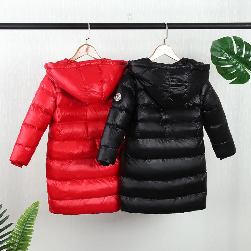 Winter new thick warm children's sports down jacket big girl girl long white duck down hooded down jacket children's clothing