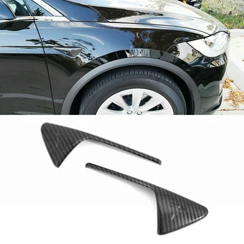 

2pcs Side Fender Camera Vent Cover Carbon Fiber Car Trim Black Stylish