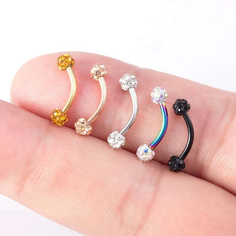 Hoop Earrings Blue Banana Helix Piercing Cartilage Piercing