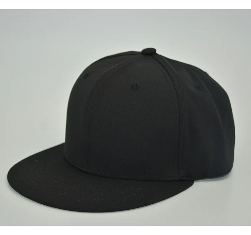 Черная плоская шляпа хип-хоп шапка бейсболка кепка полиэстер материал маленькое количество по индивидуальному заказу