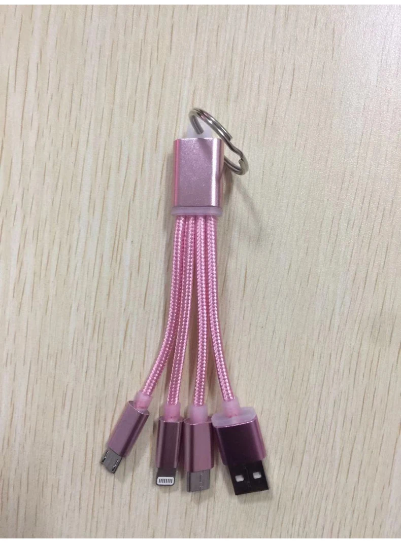 100 шт./лот мобильный 3в1 usb-брелок Android type-C брелок Iphone htc брелок