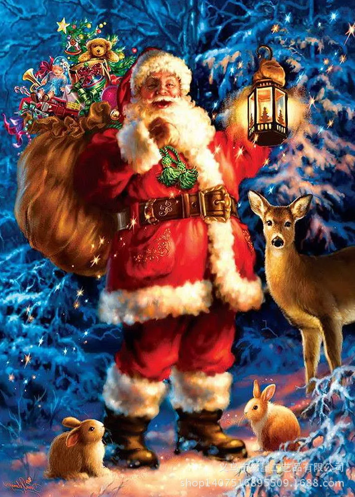 

Santa Claus And Deer Diamond Embroidery DIY Resin Full of Crystals Support