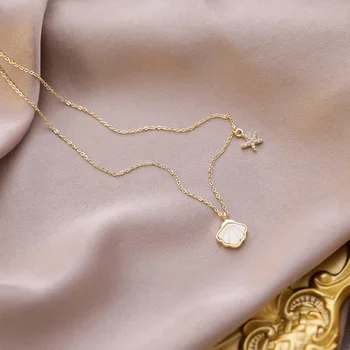 

Korean-style Necklace Female Five-pointed Star Shells Light Luxury Necklace Non-mainstream Oceans Shells Choker Necklace for a G