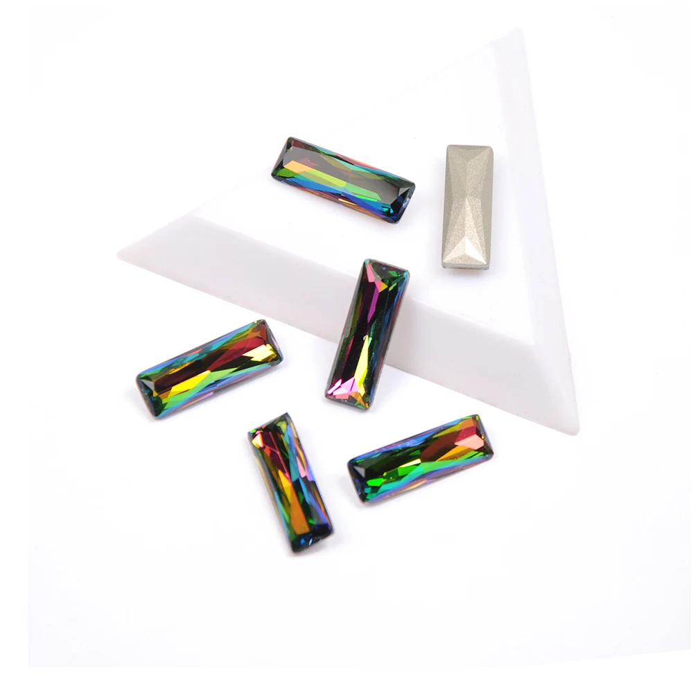 

CTPA3bl 4547 K9 Popular Glass Rhinestones Princess Baguette Shape VM Color Loose Rhinestone For 3D DIY Nail Art Decoration
