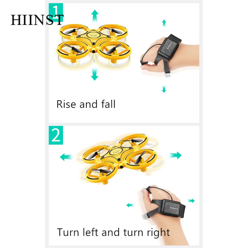 Hiinst 2,4G 6-осевой Мини ручные часы Управление самолеты квадроциклы, беспилотные летательные аппараты с USB Электрический Aitude удерживайте кнопку дистанционного Управление RC вертолет