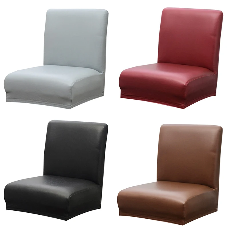 1/2/3/4 Solid Color Waterproof Short Back Chair Cover Seat Slipcover Home Hotel Banquet Bar Covers | Дом и сад