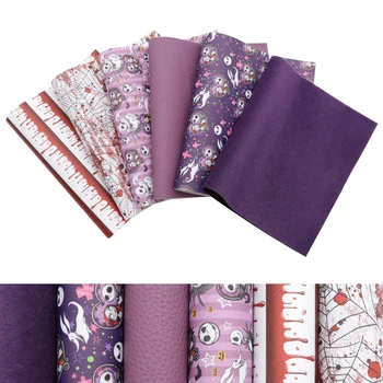 

David accessories 20*34cm Halloween Synthetic Leather Set Faux Leather Fabric for Bows Vinyl DIY Handmade Materials,1Yc12320