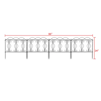 

Wave Top Iron Art Garden Fence 24*24"