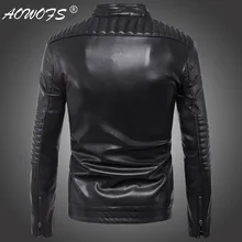 AliExpress Ouma стиль мужской локомотив тянет кожаное пальто мужская одежда кожаная куртка B006