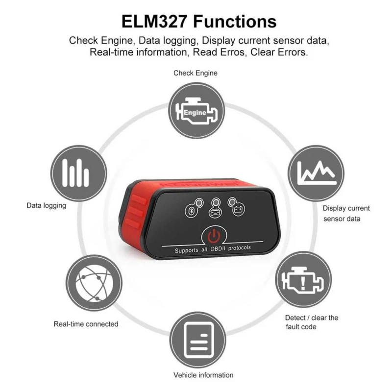 

KW901 OBD2 Bluetooth Automotive Diagnostic Tool KW 901 ELM 327 Wifi For Android / IOS Code Reader Scanner