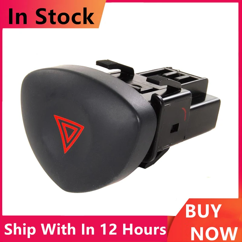 Peças do botão do interruptor de advertência das luzes de perigo da emergência para renault clio ii hatchback 2001-2003 2005 2006 peças acessórios de automóvel novo