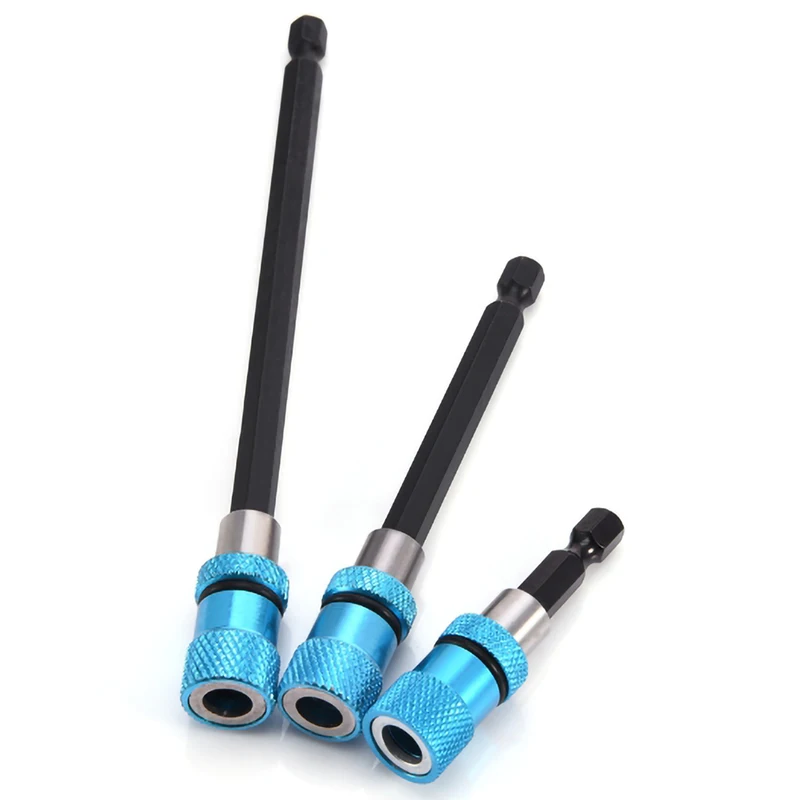 

Blue Hex Shank Electric Drill Magnetic Screwdriver Bit Holder Stainless Steel Magnetism Limit Adjustable Extension Rod