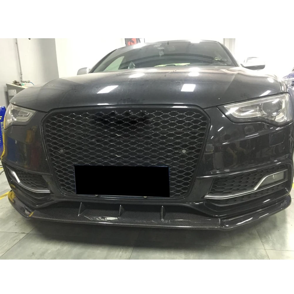 Углеродного волокна передний спойлер для губ бампер разветвители для Audi S5 8T A5 Sline хэтчбек седан Coupe 2012- стайлинга автомобилей