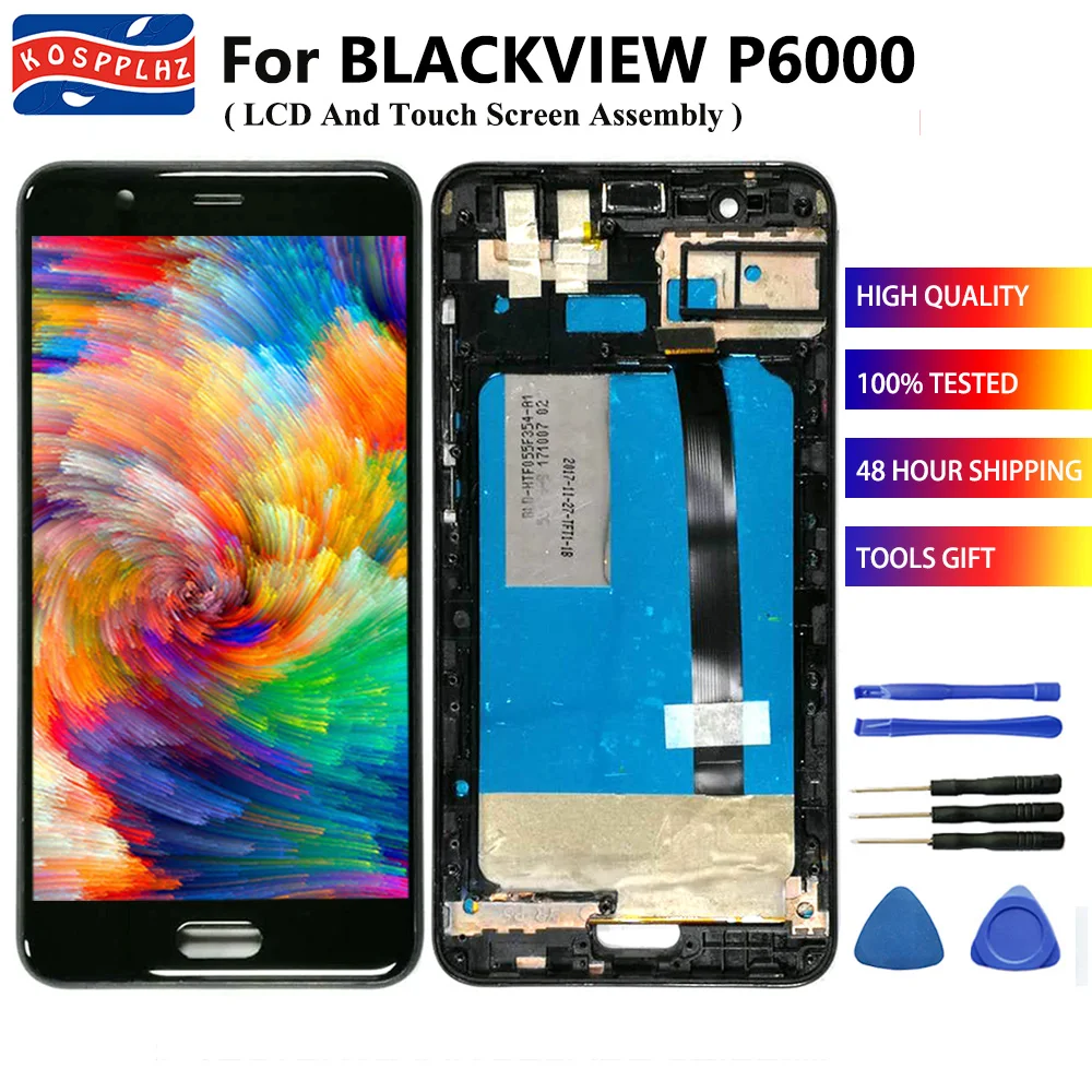 Оригинальный ЖК-дисплей KOSPPLHZ для Blackview P6000 сенсорный экран в сборе + рамка 5 дюйма