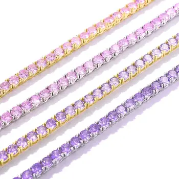 

2020 Fashion 4mm Square Cubic Zirconia Tennis Chains Hiphop Necklace Luxury Full Iced Out CZ Jewelry For Men Women Drop Shipping