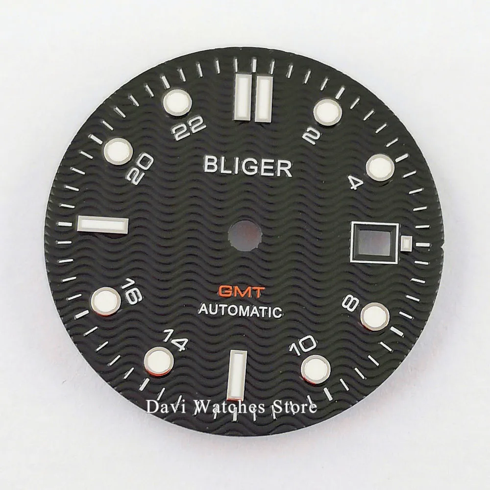 31 мм, часы с циферблатом, белый, черный, синий циферблат подходит ETA 2836/2824 DG2813/3804 Miyota 8215 821A механизм