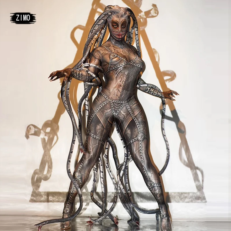 Косплей Хэллоуин ужас триллер alien serpentine реалистичный комбинезон сценическое
