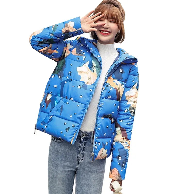 

2019 Fashion Women Down cotton Winter Hooded Jacket Loose Student Short Coat Parka Warm Female Overcoat Jackets Casual Tops
