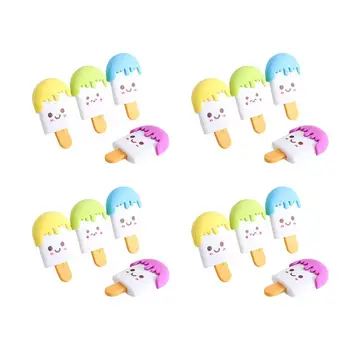 

16pcs Cartoon Ice Cream Eraser Creative Stationery Eraser Lovely Popsicle Eraser Funny Kids Gift for Children (Mixed Color)