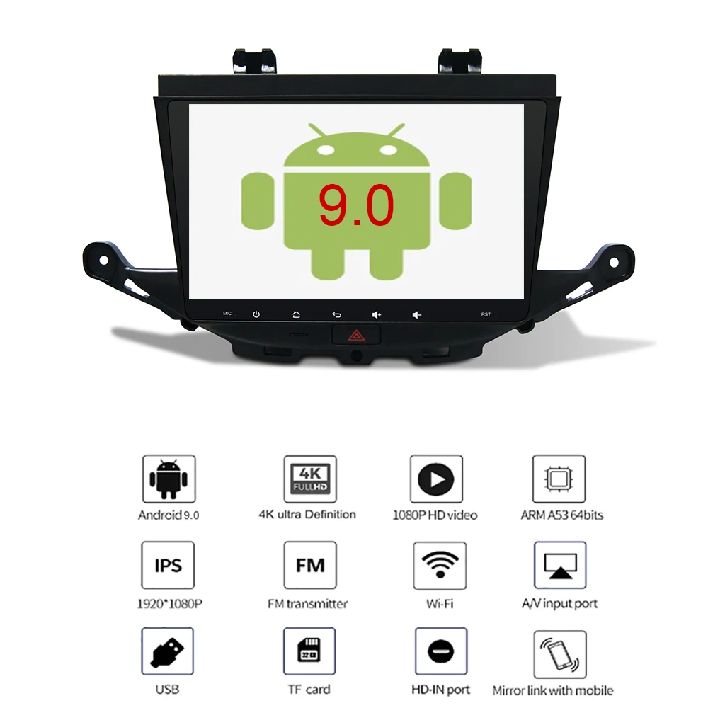 YAZH для Buick Verano GS/Vauxhall OPEL ASTRA K 2012- Автомобильный мультимедийный блок с 9," ips HD радио/зеркальная связь/Bluetooth 5,0