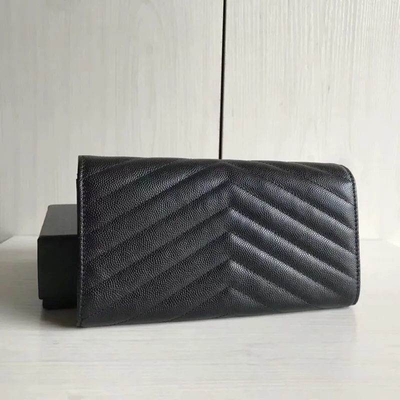 Новый роскошный длинный Стандартный кошелек из воловьей кожи с застежкой для